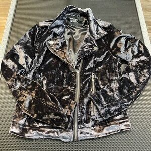 Urban Retro Velvet Blue Jacket Size Medium